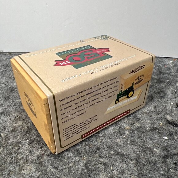 1/64 John Deere Model A Tractor With Man Ertl 50th Anniversary Commemorative - Picture 3 of 8